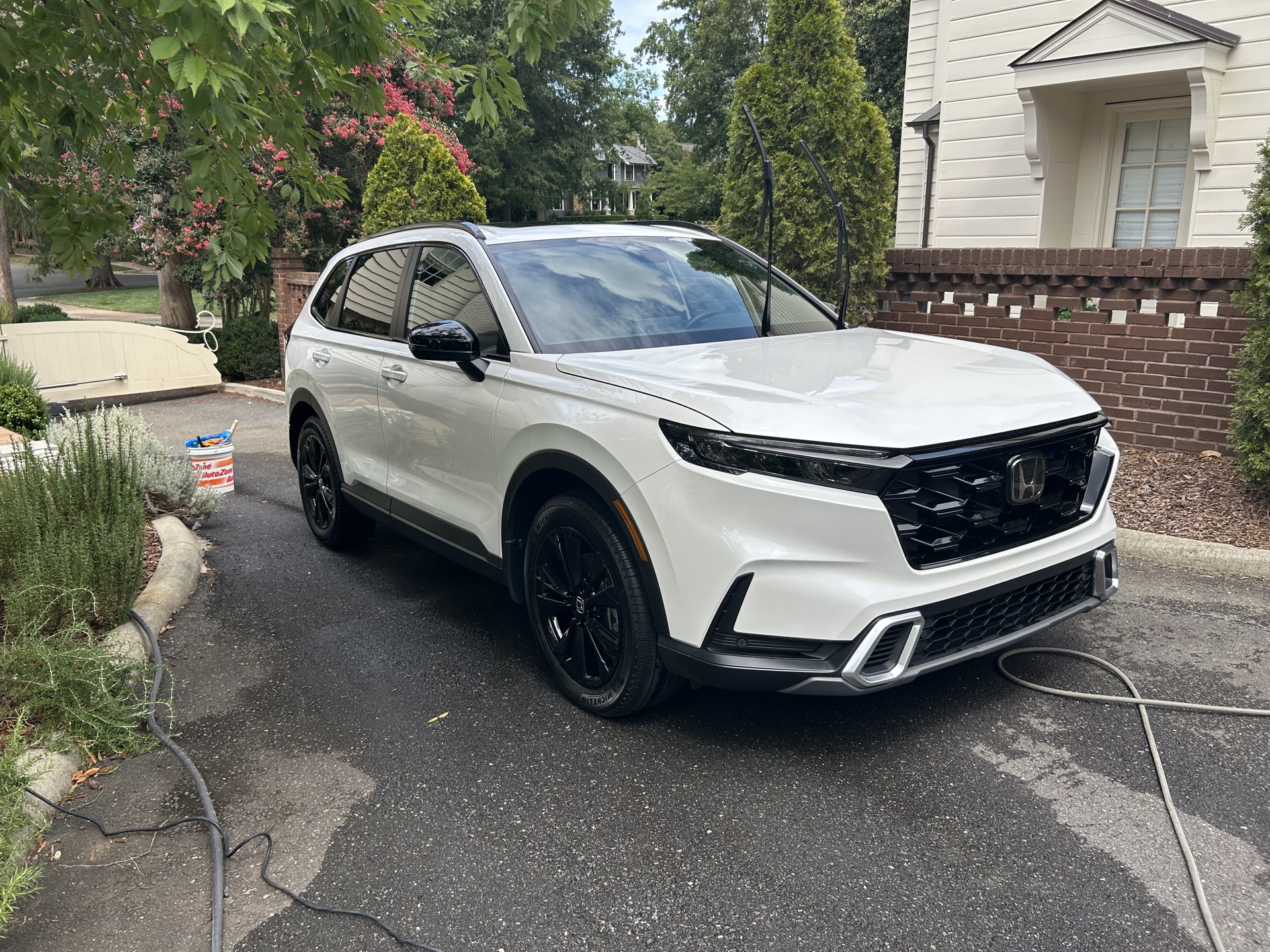 Freshly washed Honda CR-V in the driveway