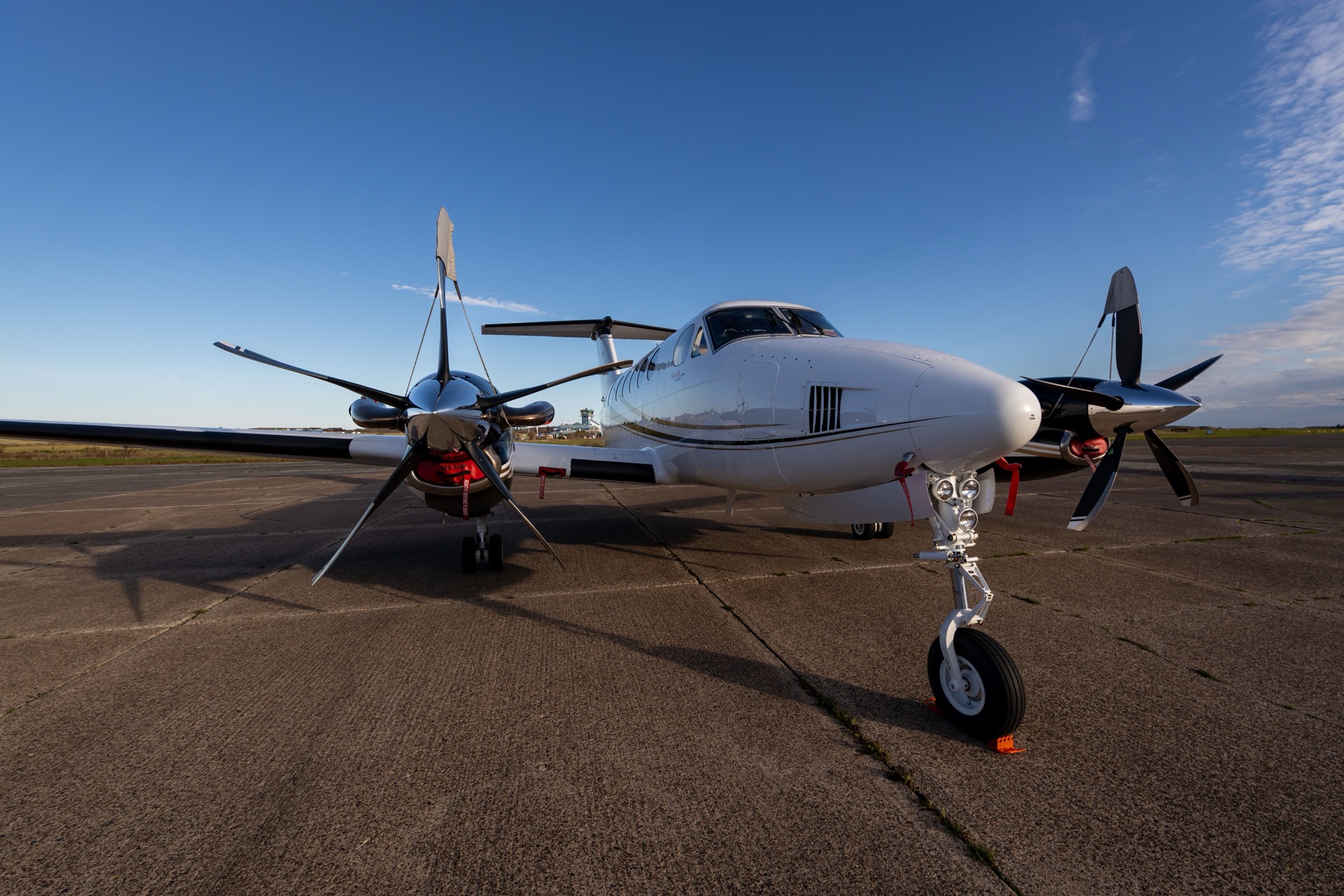 Private turboprop aircraft ready for aviation detailing