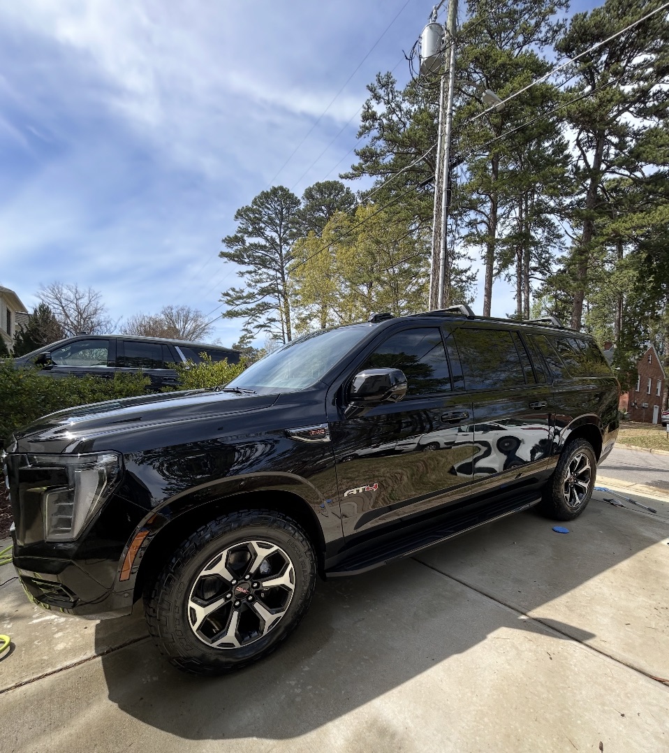 Freshly ceramic coated GMC Yukon AT4 with a deep, glossy finish